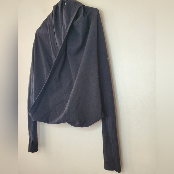 Women's Grey/Charcoal, Lululemon Iconic Wrap Sweater, Size 6 - Picture 4 of 11